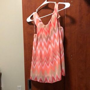 Sleeveless pink blouse